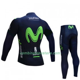 Combinaison Cycliste M/L + Collant sans Bretelles 2017 Movistar Team Enfant N001